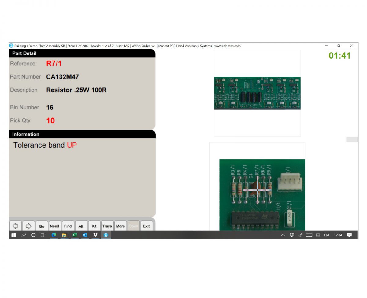 Mascot Assembly software provides oepartors interface to work instructions amd dispensers.